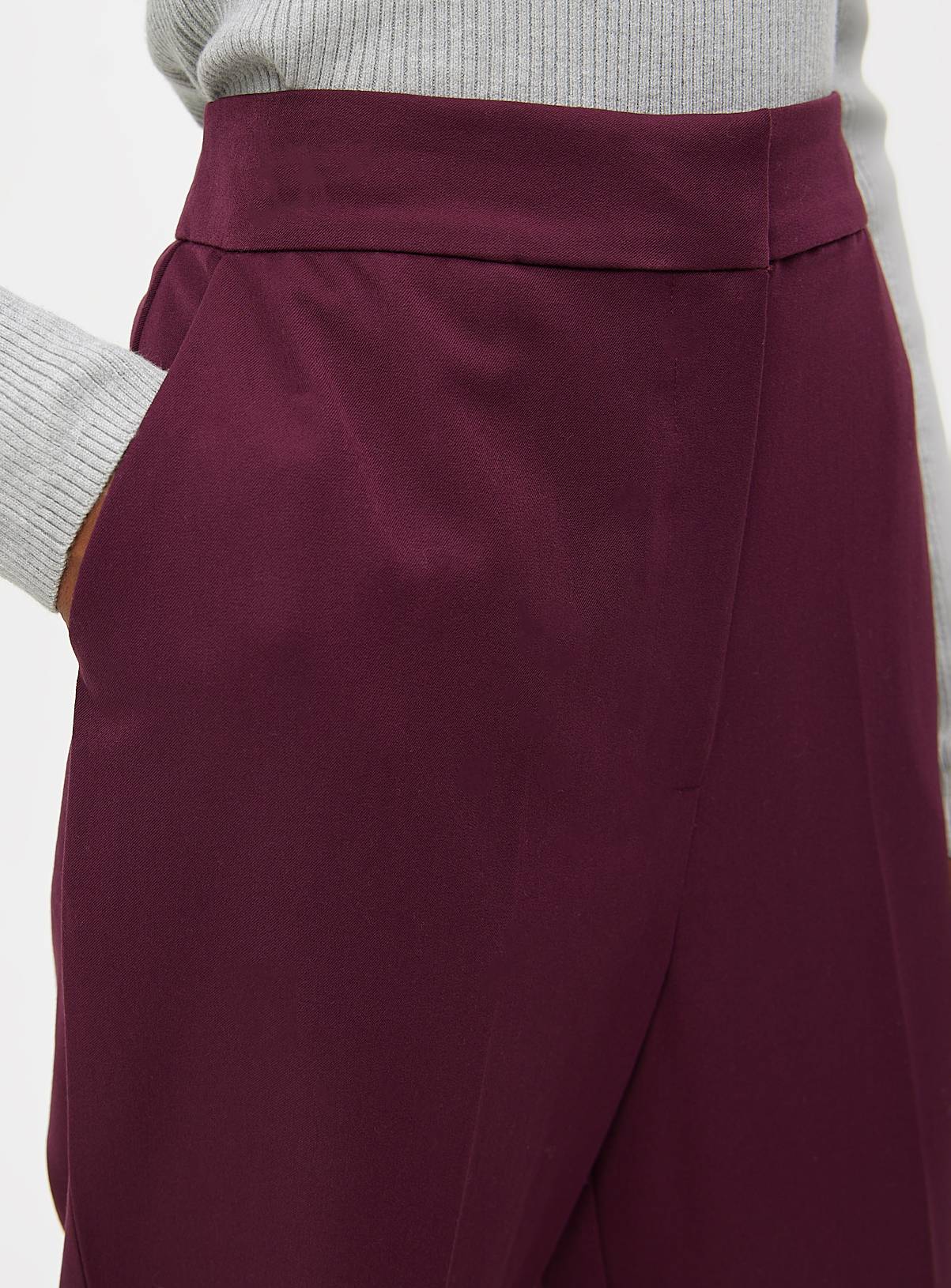 Dark Red Tailored Straight Leg Trousers 12R - Image 3